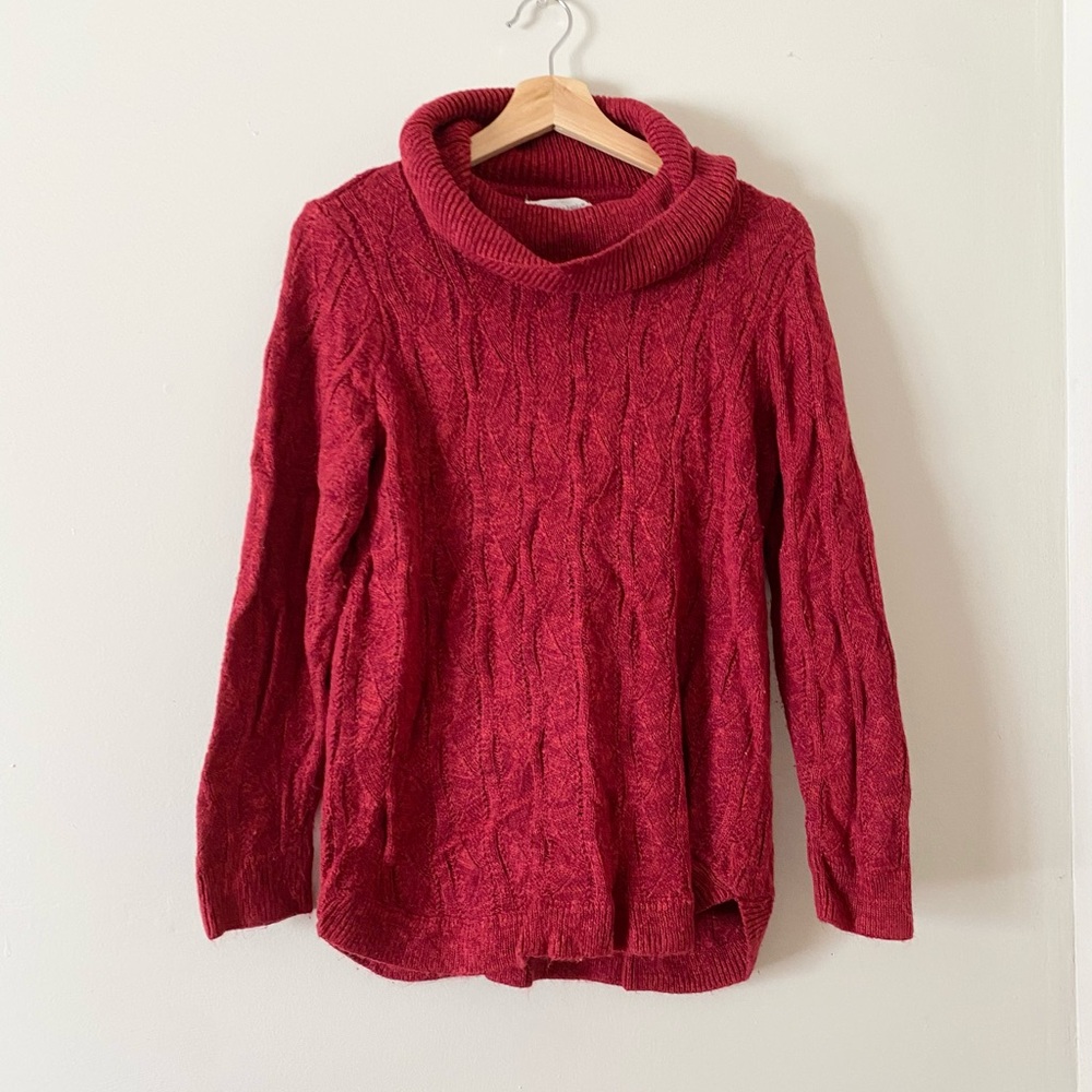 Christopher & banks • Red Cable Knit Sweater
